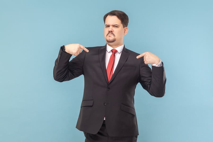 Arrogant male executive overlooking operational discipline