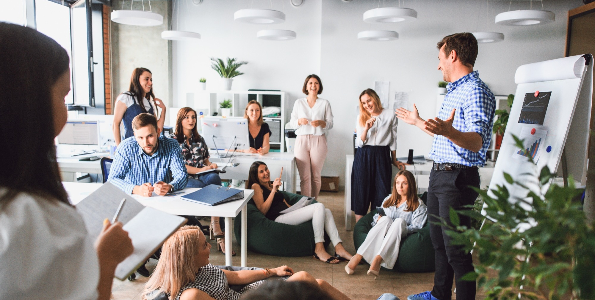 Presentation in front of business team