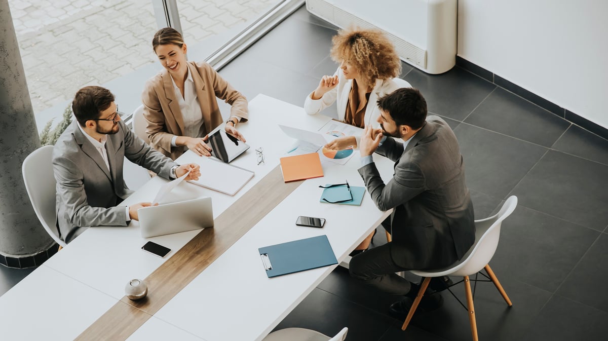 Team engaging in a meeting